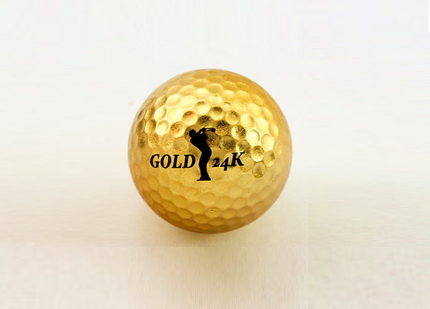 【ゴルフ好き彼氏に】２４ｋ金箔を貼ったゴージャスなゴルフボールで驚かせよう♪